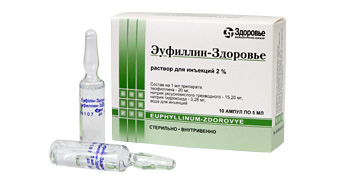Препарат Эуфиллин-Здоровье 2% 5мл №10.