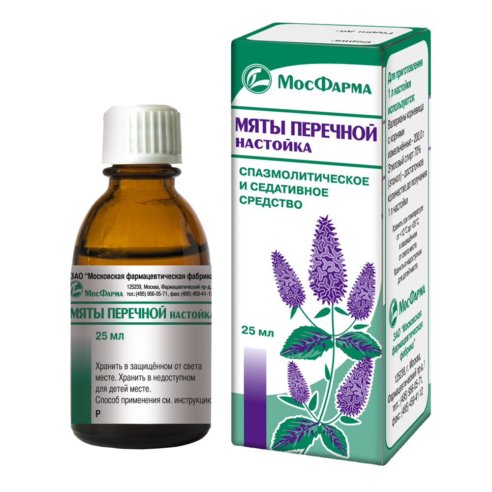 Препарат Мяты перечной настойка 25 мл инд. уп..