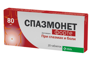 Препарат Спазмонет Форте. ЗАО "Фармацевтическая фирма "Дарница" Украина